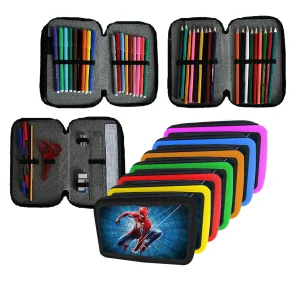 Astuccio scuola Completo 3 zip 18 colori