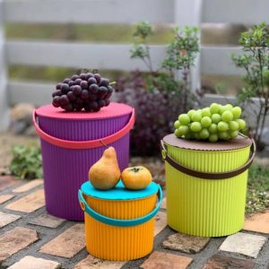 Secchiello Bicolore Verde&Marrone