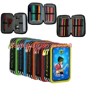 Astuccio Brawl Kenji portacolori 3 cerniere zip Pieno