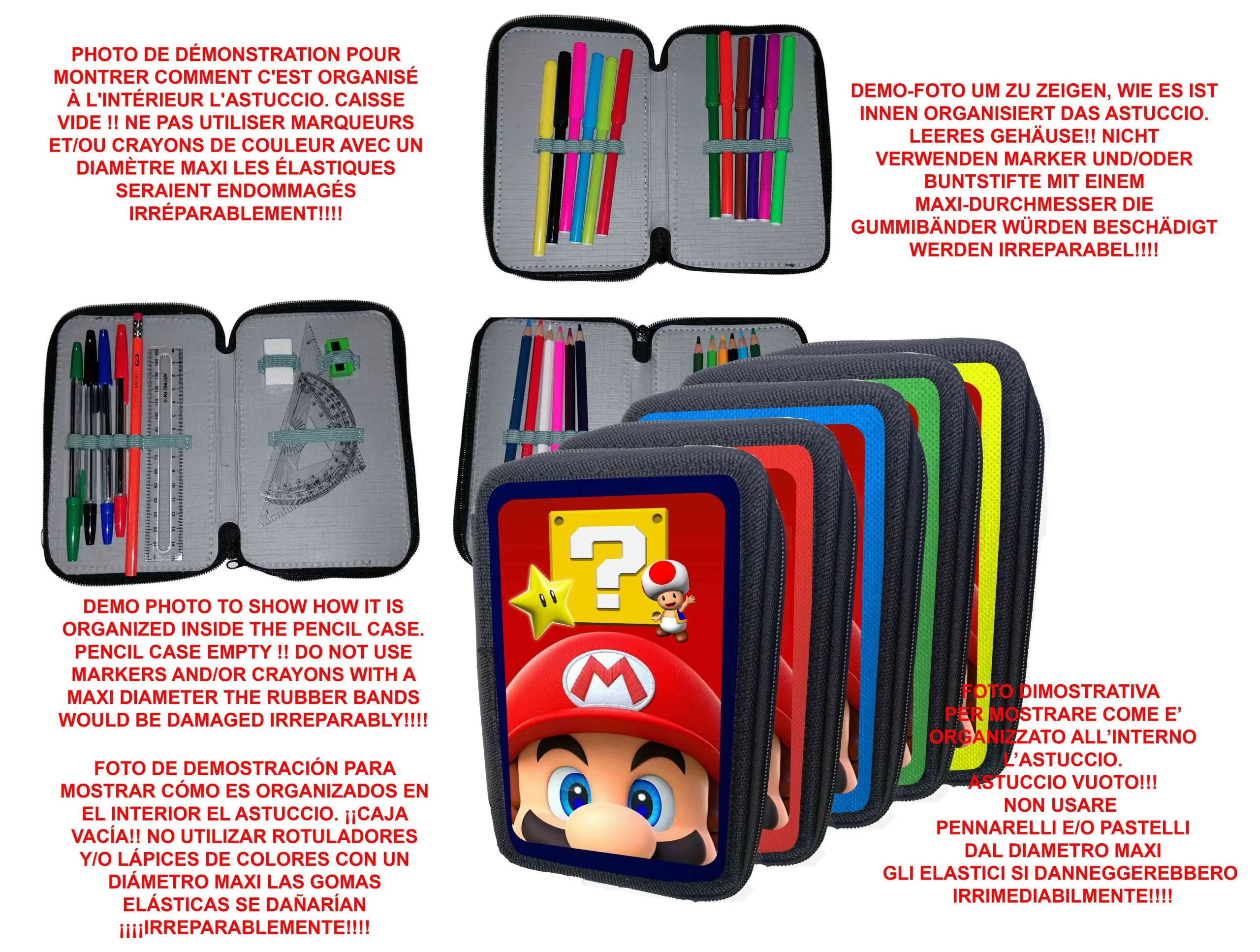 Astuccio scuola Supermario 3 zip VUOTO