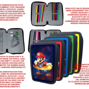Astuccio scuola Supermario 3 zip VUOTO 475
