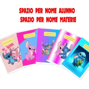 Stitch E Angel Quaderno maxi Formato A4 (21Cm X 29,7Cm) Per Elementari E Medie– Carta 80G/Mq