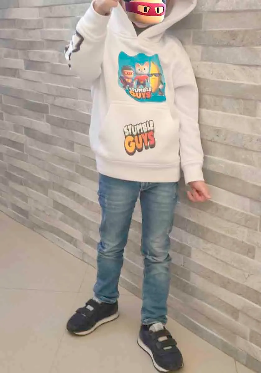 Stumble Guys Bananito Superguy Meow Felpa IT - immagine 3