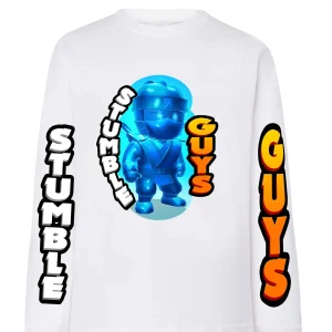 Stumble Guys Ninja Blu T-shirt Manica Lunga