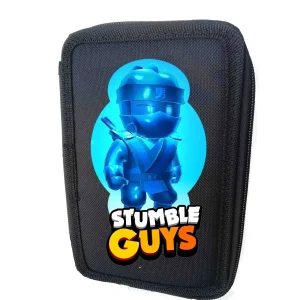 Stumble Guys Ninja blu Federmäppchen, 3-stöckig gefüllt Teilen für die Schule 3 Fäche, 20 cm DE