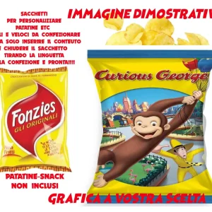 Curioso come George and friends sacchetti per patatine snack personalizzate