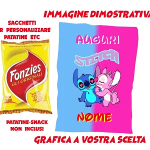 Stitch sacchetti per patatine snack personalizzate