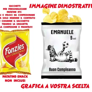 Juve sacchetti per patatine snack personalizzate