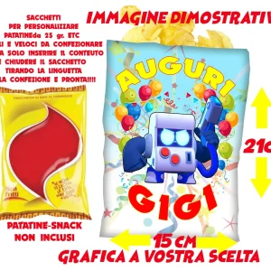 Brawlstars and friends sacchetti per patatine snack personalizzate