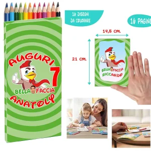 Bellafaccia and friends scatola 12 colori e libricino da colorare 16 pagine Regalini fine festa
