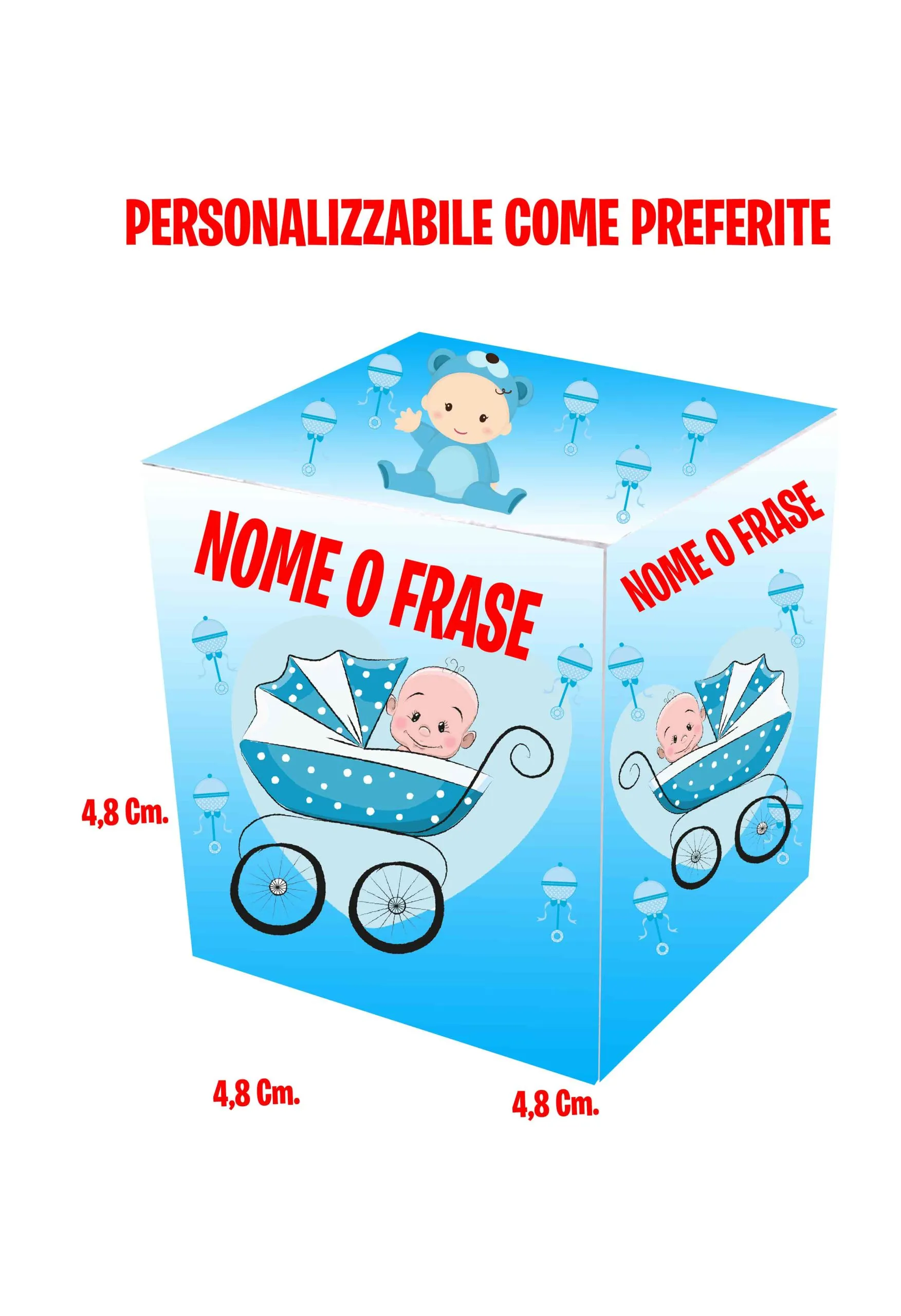 Scatoline portaconfetti Passeggino Neonato Cubetto Vari Eventi Feste a Tema ,Comunione,Cresima,Matrimonio - immagine 2