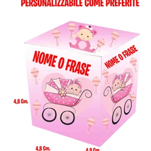 Scatoline portaconfetti Passeggino Neonata Cubetto Vari Eventi Feste a Tema ,Comunione,Cresima,Matrimonio
