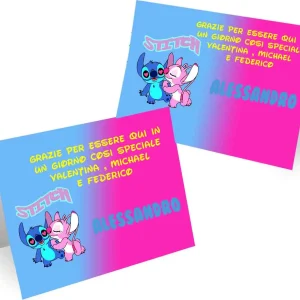 Stitch and friends Targhetta Segnaposto Segnagusto