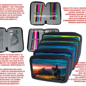 Astuccio scuola Completo 3 zip 12 colori