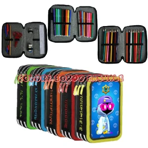 Astuccio Brawl Shade portacolori 3 cerniere zip Pieno