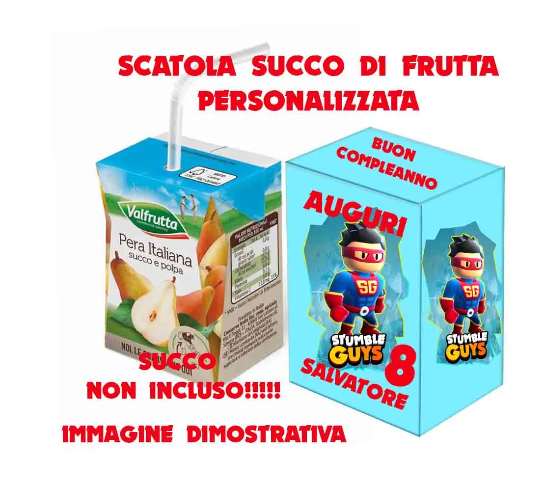Stumble Guys Scatola Per succhi di Frutta brik personalizzata