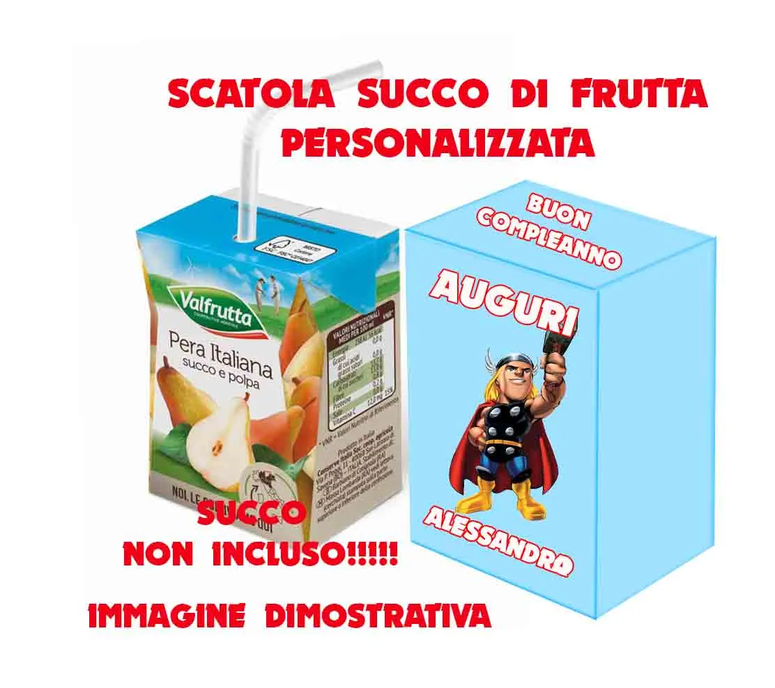 Thor and friends Scatola Per succhi di Frutta brik personalizzata - immagine 2