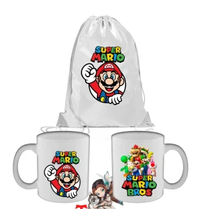 Super Mario Tazza Colazione e Sacca