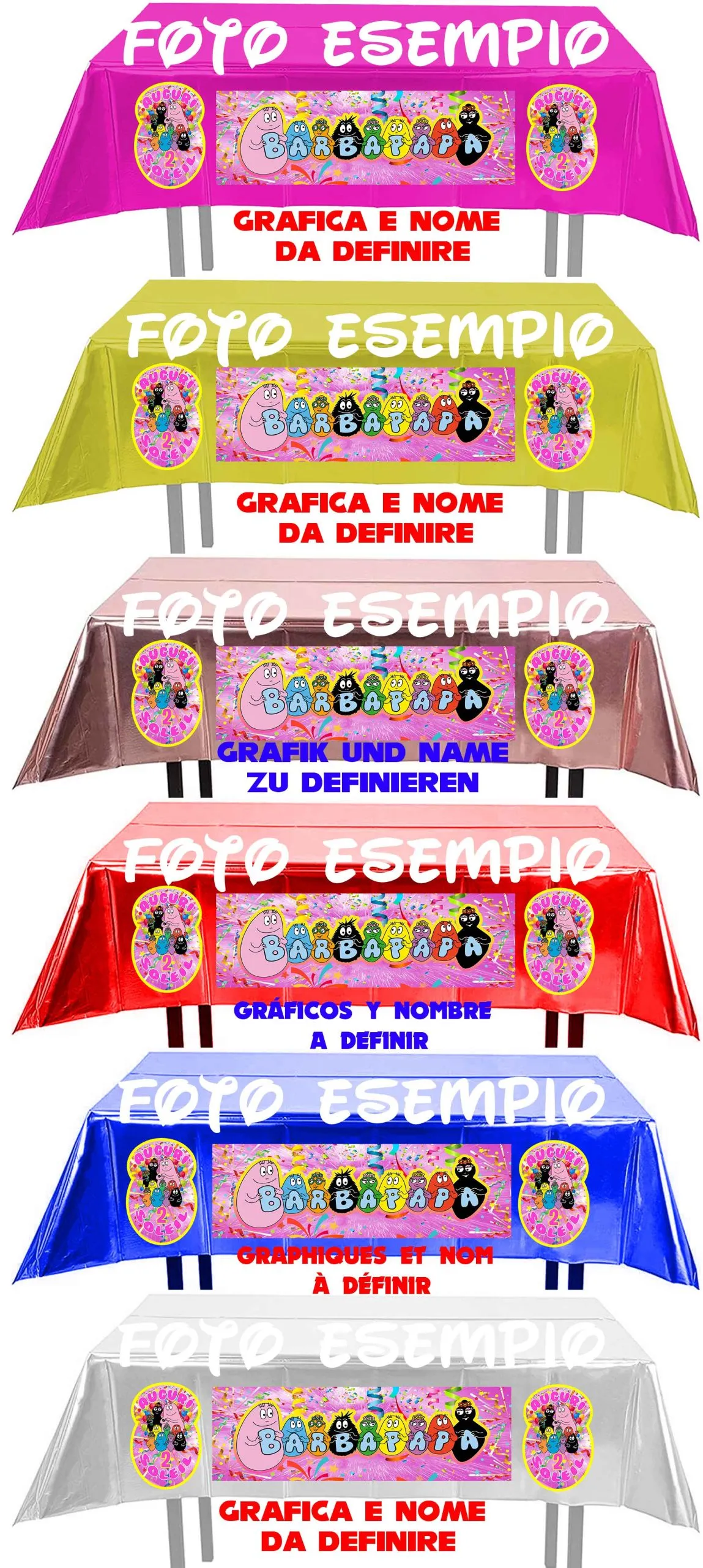 Barbapapa and friends Tovaglia Compleanno - immagine 2