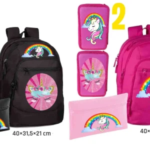 Unicorno Be Unique Zaino Scuola Astuccio 3 Zip e bustina portacolori 2208