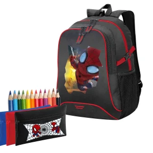 Spyderman and Friends Zaino Scuola e Bustina con colori