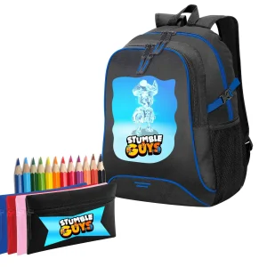 Stumble guys and Friends Zaino Scuola e Bustina con colori 01072126