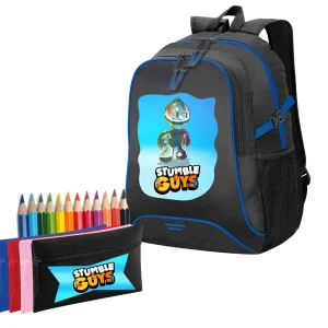 Stumble guys and Friends Zaino Scuola e Bustina con colori 01072127
