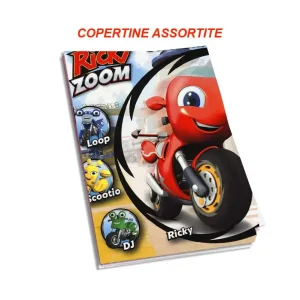 Quaderno maxi Formato A4 (21Cm X 29,7Cm) Ricky Zoom Per Elementari E Medie– Carta 80G/Mq